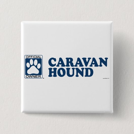 Wohnwagen-Jagdhund-Blau Button (Vorderseite)