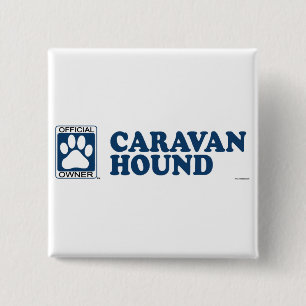 Wohnwagen-Jagdhund-Blau Button