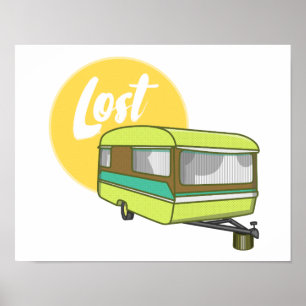 Wohnwagen Lost Rerto Sixties Stil Poster