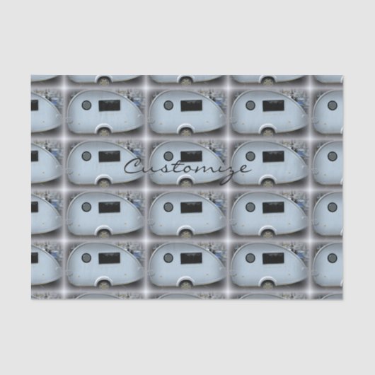 Wohnwagen mit Vintagem Teardrop Thunder_Cove Seidenpapier (Vorderseite)