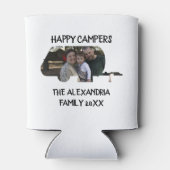 Wohnwagen mit Wohnwagen Foto Happy Camper Dosenkühler (Rückseite)