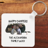 Wohnwagen mit Wohnwagen Foto Happy Camper Schlüsselanhänger (Rückseite)
