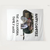 Wohnwagen mit Wohnwagen Foto Happy Camper Wandteppich (Vorderseite (Horizontal))