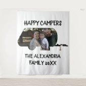 Wohnwagen mit Wohnwagen Foto Happy Camper Wandteppich (Vorderseite)