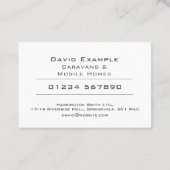 Wohnwagen & mobile Zuhause mit Foto Visitenkarte (Rückseite)