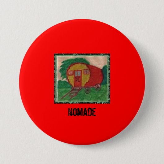 WOHNWAGEN-NOMADE-BUTTON im ROT Button (Vorderseite)