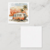Wohnwagen Quadratische Visitenkarte (Vorne/Hinten)