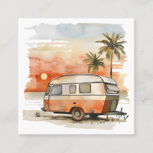Wohnwagen Quadratische Visitenkarte (Vorderseite)