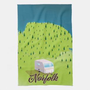 Wohnwagenkarte von Norfolk Geschirrtuch