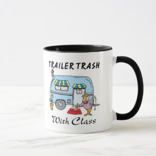 Wohnwagenpark-Müll mit Klasse Tasse