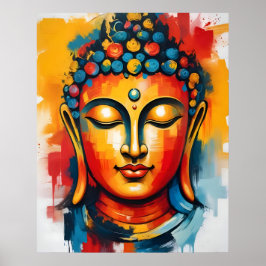 Wohnzimmer Abstrakte Buddha Mauer Kunst Poster