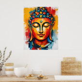 Wohnzimmer Abstrakte Buddha Mauer Kunst Poster (Küche)