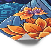 Wohnzimmer Abstrakte Buddha Pixel Art Poster (Ecke)