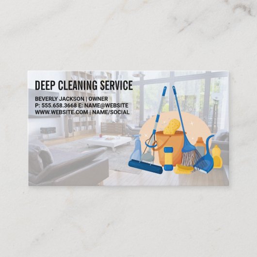Wohnzimmer | Cleaner Supplier Business Card Visitenkarte (Vorderseite)