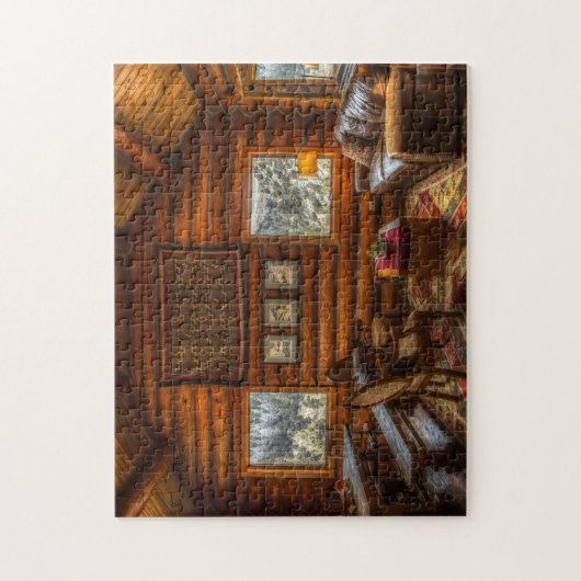 WOHNZIMMER IM LOG HOUSE JIGSAW PUZZLE (Vertikal)