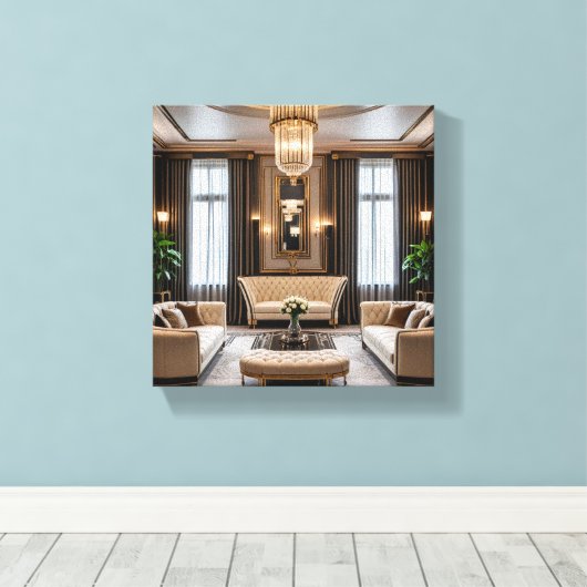 Wohnzimmer Leinwanddruck (Insitu (Holzboden))