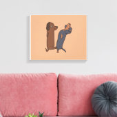 Wohnzimmer mit niedlicher Dackel Leinwanddruck (Insitu (Wohnzimmer))