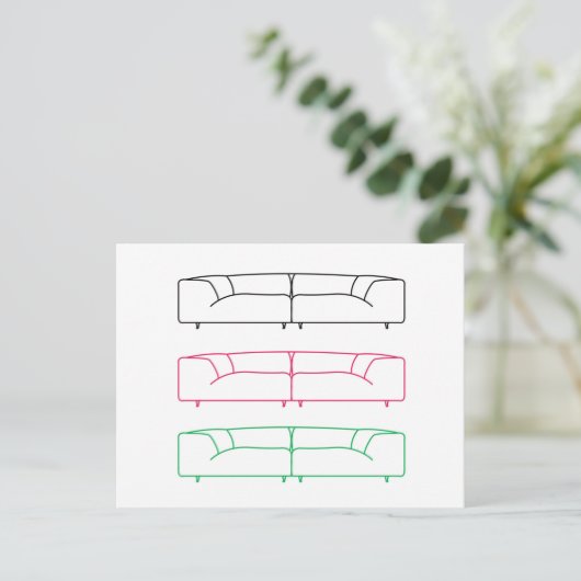 Wohnzimmer Modernes Sofa Postkarte (Stehend Vorderseite)
