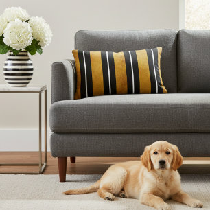 Wohnzimmer Schwarz-weiß und Goldkissen gestrichen Dekokissen