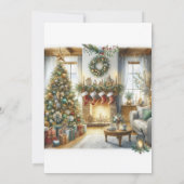 Wohnzimmer und Party der Weihnachtsbaume Einladung (Rückseite)