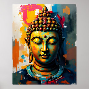 Wohnzimmer Wandkunst Abstrakte Buddha-Malerei Poster