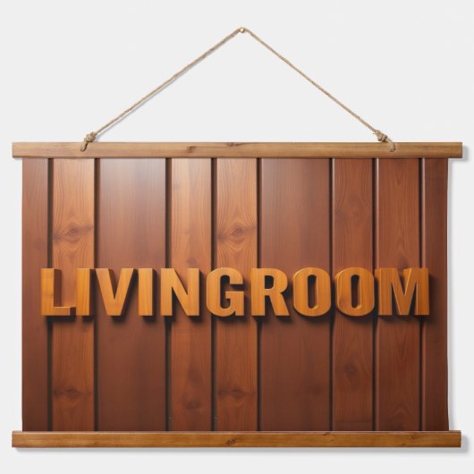 WOHNZIMMER Wandteppich Mit Holzrahmen (Vorne)