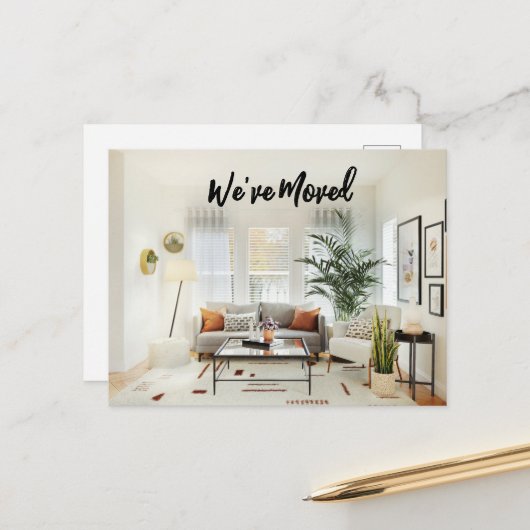 Wohnzimmer Wir haben die Postkarte verschoben (Vorderseite/Rückseite Beispiel)