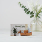 Wohnzimmerinnenwand in warmen Tönen Visitenkarte (Stehend Vorderseite)