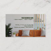 Wohnzimmerinnenwand in warmen Tönen Visitenkarte (Rückseite)