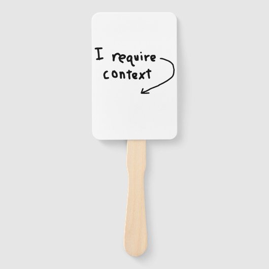 Wojak Ich benötige Kontext-Schild Fächer (Vorderseite)
