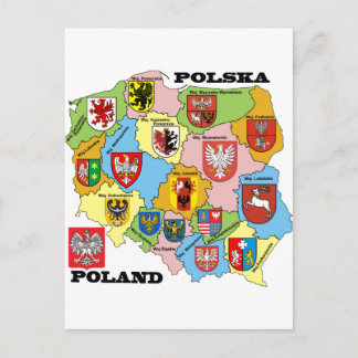 Wojewodztwa Polski_mapa Postkarte