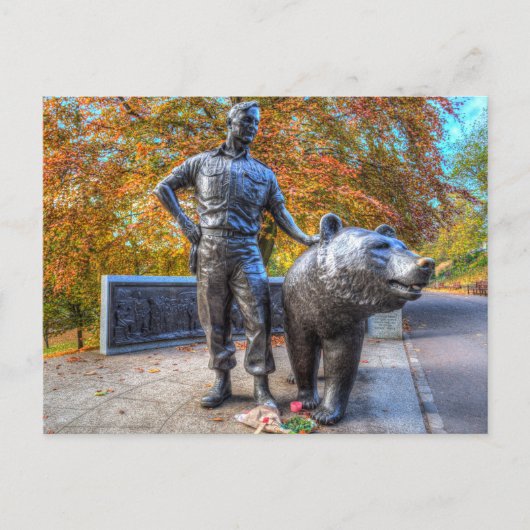Wojtek Das Soldier-Bären-Gedenkmal Edinburgh Postkarte (Vorderseite)