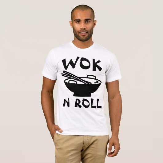 WOK N ROLL Chinesisches Essen Funny T - Shirt (Vorne ganz)