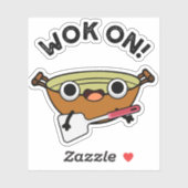 Wok on Funny Chinese Cooking Pub Aufkleber (Blatt)