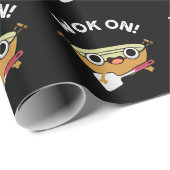 Wok on Funny Chinese Cooking Pub Dark BG Geschenkpapier (Rolleneckpunkt)