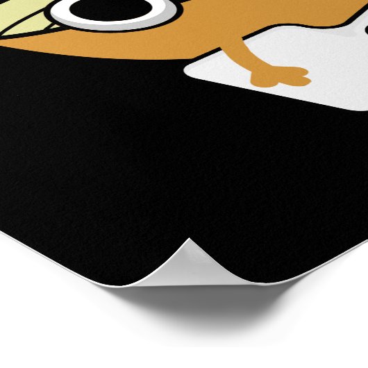 Wok on Funny Chinese Cooking Pub Dark BG Poster (Ecke)