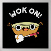Wok on Funny Chinese Cooking Pub Dark BG Poster (Vorne)