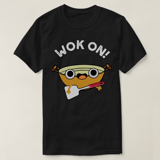Wok on Funny Chinese Rock Puck T-Shirt (Design vorne)