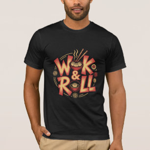 Wok & Roll Dim Sum Asiatische Küche Vintage Retro T-Shirt