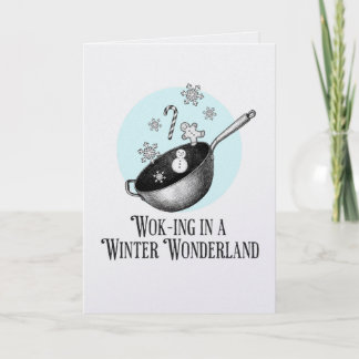 Wok-Spaziergang in einem winterlichen Wunderland p Karte