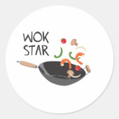 Wok Star Runder Aufkleber (Vorderseite)