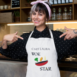 Wok Star Veggie Koch Personalisiert Schürze