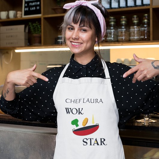 Wok Star Veggie Koch Personalisiert Schürze