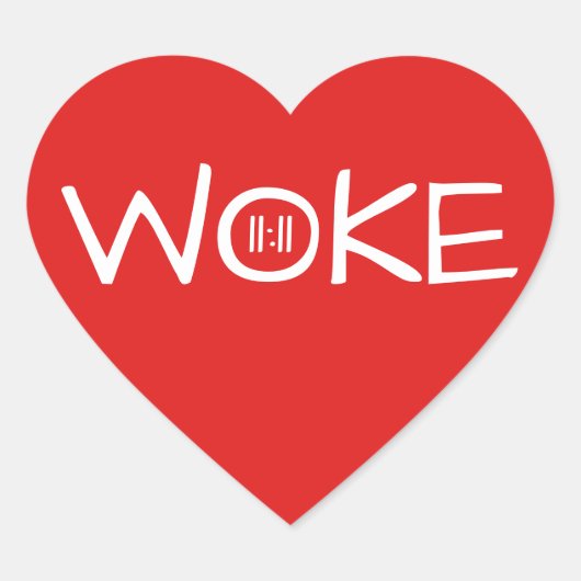 Woke 11:11 Plain Red Herz-Aufkleber (Vorderseite)