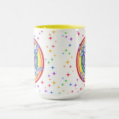 Woke Up Happy Again Rainbow with Stars Tasse (Zentrum)