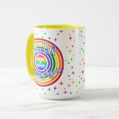 Woke Up Happy Again Rainbow with Stars Tasse (Vorderseite Links)