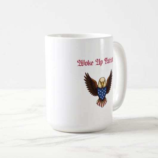 Woke Up Patriotic American Morning Spirit Design Kaffeetasse (VorderseiteRechts)