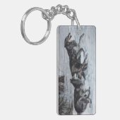 Wölbchen, die durch den Schnee laufen Schlüsselanhänger (Vorderseite links)