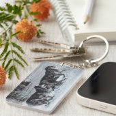 Wölbchen, die durch den Schnee laufen Schlüsselanhänger (Vorderseite rechts)