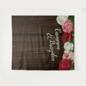 Wölbflorale Rustikale Hochzeitsfeier Hintergrund Wandteppich (Vorderseite (Horizontal))